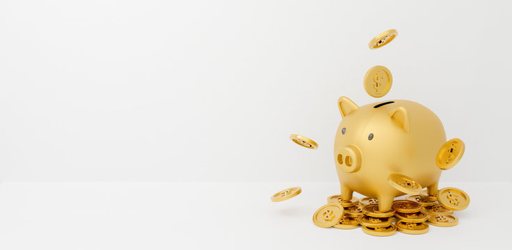 Golden Piggy Bank Stock Photo - Download Image Now - Gold - Metal, Gold  Colored, Piggy Bank - iStock