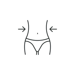 Weight loss icon line style. Womens diet symbol concept. Vector illustration