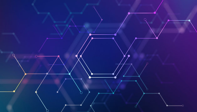 Beautiful polygon lines and dots connection