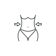 Weight loss icon line style. Womens diet symbol concept. Vector illustration
