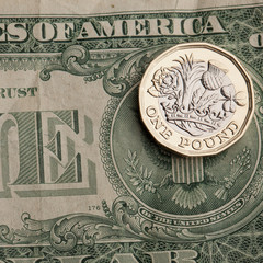 British sterling and American dollar currency. Financial trade concept