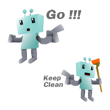 Robot Character Work From Home Theme