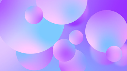 Abstract purple balls geometric gradient color background.For graphic design. 3d render illustration.