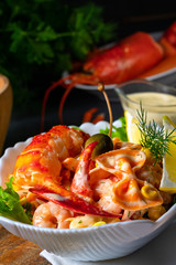 Lobster - crab salad with pasta