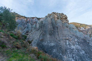 mountainous landscape with badlands in southern Spain