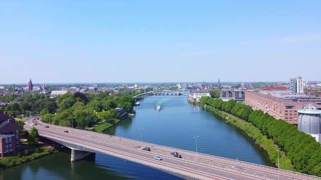 beautiful overlook Maastricht 2.7k aerial
