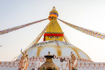 Boudhanath Stupa Kathmandu Nepal with Prayer Flags