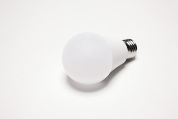 energy saving lamp bulb isolated on white background with copy space for your text