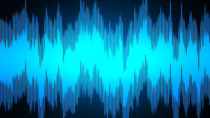 Speaking sound  wave lines illustration. Abstract blue gradient motion background.