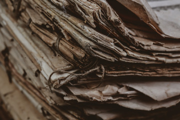 shabby old books on the table