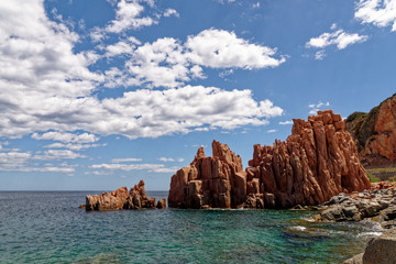 Fototapeta na wymiar Beach of Red Rocks of Arbatax - Sardinia, Italy