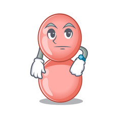 Mascot design of neisseria gonorrhoeae showing waiting gesture