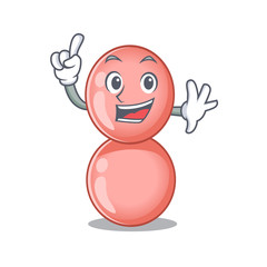 Neisseria gonorrhoeae mascot character design with one finger gesture