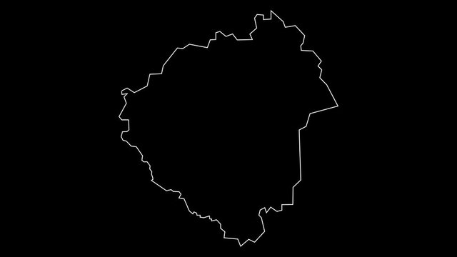 Zala Hungary map outline animation