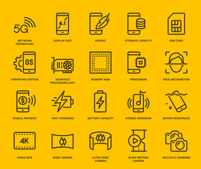 Smartphone Specification Icons.