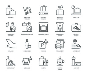 Airport Information Icons. - 348126608