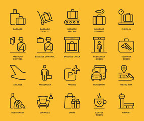 Airport Information Icons.