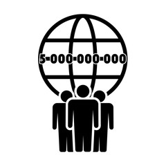 Vector illustration, new number of Internet users in 2020 year -5 bilion internet users all over the world. Vector illustration in flat design.