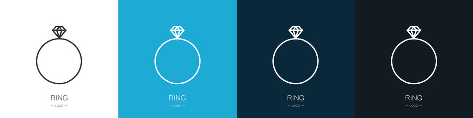 Set of logos rings. Collection. Modern style vector illustration.

