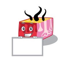 Smiling skin cartoon design style has a board