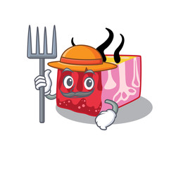 Cartoon character design of skin as a Farmer with hat and pitchfork