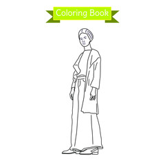 coloring book woman hijab photo session