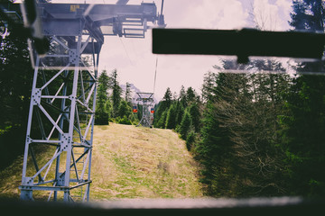 Mountain train way in Pilatus, CH