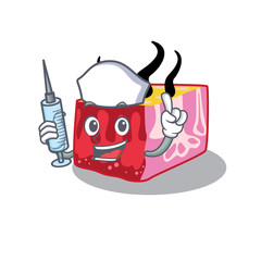 A nice nurse of skin mascot design concept with a syringe