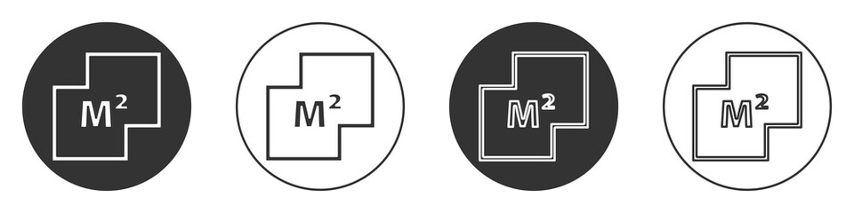 Black House plan icon isolated on white background. Circle button. Vector