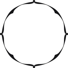 Round black classic frame with bends.