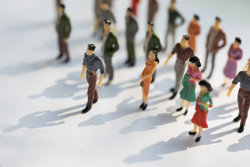 Toy, miniature figures of human in costumes.