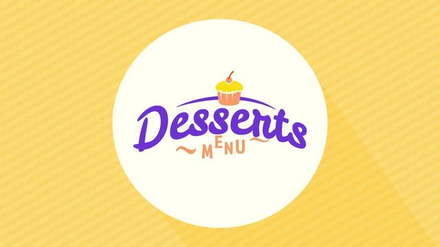 cupcake desserts card concept for pastries shop with soft colored circle creating shadow on striped background