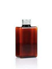 Brown Square PETG Plastic Pump Press Cosmetic Bottle Container with lid