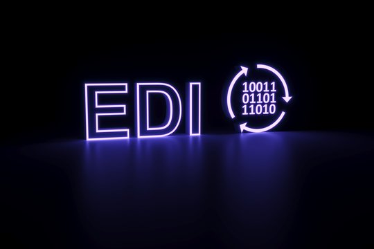 EDI neon concept self illumination background 3D illustration
