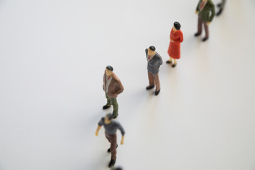 Toy, miniature figures of human in costumes.