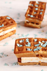 Waffles with turquoise stars
