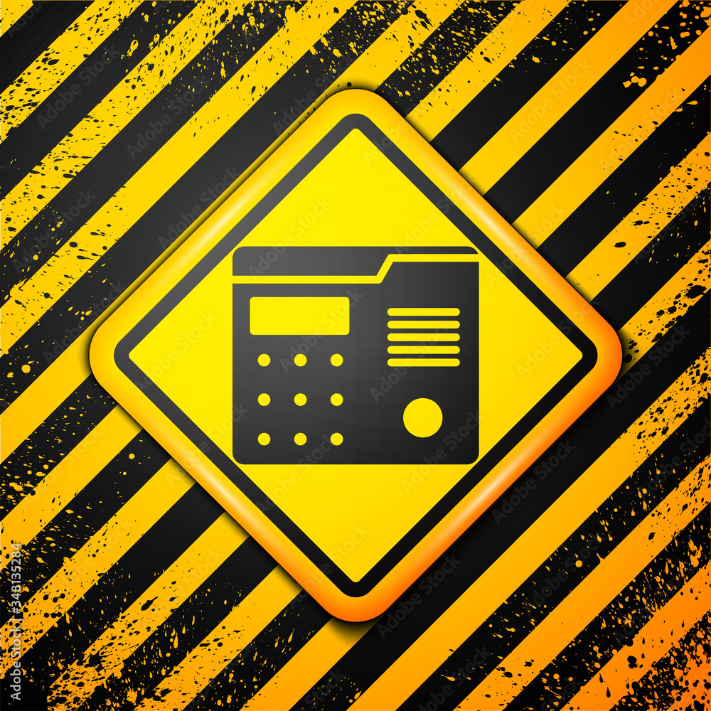 Aufkleber black house intercom system icon isolated on yellow background. warning sign. vector