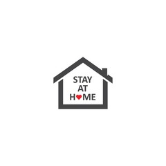 stay at home,during corona virus global pandemic logo vector icon