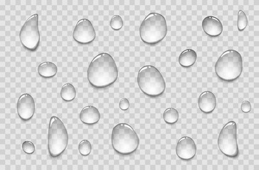 Fototapeta Water droplets on a transparent glass. Rain drops on window. obraz