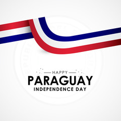 Paraguay Independence Day Banner With Flag Illustration
