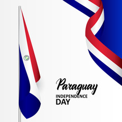 Paraguay Independence Day Banner With Flag Illustration