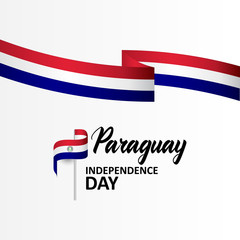 Paraguay Independence Day Banner With Flag Illustration
