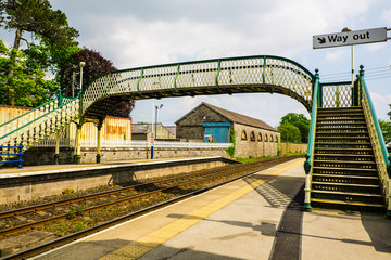 Rural english style Cark railway station schedule local tourism industry on