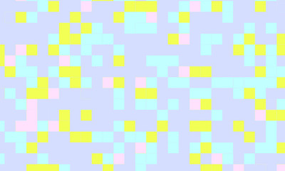 Abstract square pixel mosaic colorful background geometric seamless pattern in pastel colors. 8 bit