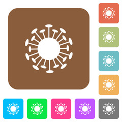 Corona virus rounded square flat icons