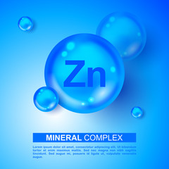 Mineral blue shining pill capsule icon. Zn Zink Vector. Mineral Blue Pill Icon. Vitamin Capsule Pill Zn Zink Icon. Substance For Beauty, Cosmetic, Heath Promo Ads Design. 3D Mineral Complex Zn Zink