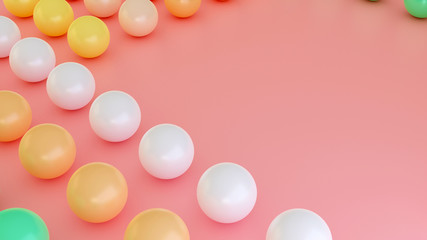 Colorful glossy marbles balls on white background 3d illustration