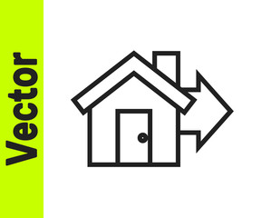 Black line Sale house icon isolated on white background. Buy house concept. Home loan concept, rent, buying a property. Vector