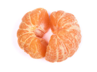 Fresh peeled mandarin isolated