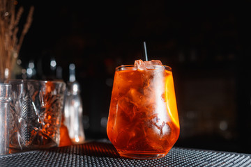 glass of cola with ice